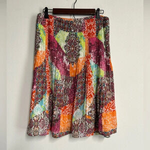 Ninety Clothing Co Women’s 3X Pull On Accordion Skirt Colorful Lined Bohemian